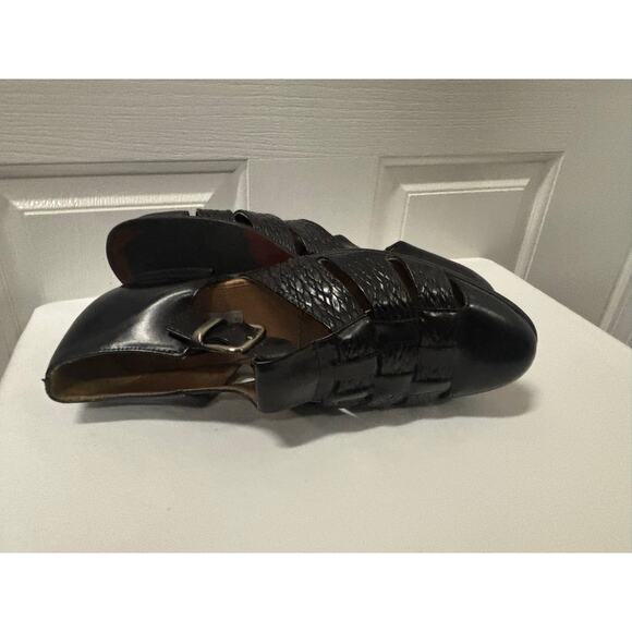 Stacy Adams Men’s 9.5M Black Woven Leather Fisherman Sandals Buckle Dress Casual main image 10